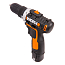 Шуруповерт  WORX WX128.3 12V, щеточный, с 2xАКБ 2 А/ч и ЗУ + кейс