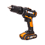 Дрель-шуруповерт  WORX WX371.1, 20V, ударная, щеточная, с 2xАКБ 2 А/ч и ЗУ + кейс