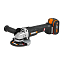 Угловая шлифмашина  WORX WX812.2, 20V, 125 мм, бесщеточная, с АКБ 2 А/ч и ЗУ + кейс