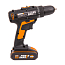 Дрель-шуруповерт  WORX WX101.2, 20V, щеточная, с АКБ 2 А/ч и ЗУ + кейс