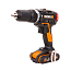 Дрель-шуруповерт  WORX WX367, 20V, ударная, бесщеточная, с 2xАКБ 2 А/ч и ЗУ + кейс