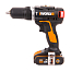 Дрель-шуруповерт  WORX WX367, 20V, ударная, бесщеточная, с 2xАКБ 2 А/ч и ЗУ + кейс