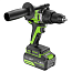 Дрель-шуруповерт Greenworks GD24DD140, 24V, ударная, бесщеточная, 4х2 А/ч АКБ и 2А ЗУ