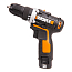 Шуруповерт  WORX WX128.3 12V, щеточный, с 2xАКБ 2 А/ч и ЗУ + кейс