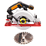 Пила дисковая  WORX WX530.9, 165 мм, 20V, щеточная, без АКБ и ЗУ