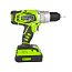 Дрель-шуруповерт Greenworks G24CDB2X, 24V, ударная, щеточная, с 2xАКБ 2 А/ч и ЗУ + сумка