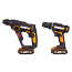 Комбо-набор: Дрель-шуруповерт  WORX WX101.9 + Перфоратор  WORX H3 WX390.1, 20V, щеточная, с 2xАКБ 2 А/ч и ЗУ + кейс с оснасткой