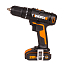 Дрель-шуруповерт Worx WX370, 20V, ударная, щеточная, c 2xАКБ 2 А/ч и ЗУ 2А