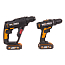 Комбо-набор: Дрель-шуруповерт  WORX WX101.9 + Перфоратор  WORX H3 WX390.1, 20V, щеточная, с 2xАКБ 2 А/ч и ЗУ + кейс с оснасткой