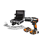 Дрель-шуруповерт  WORX WX367.1, 20V, ударная, бесщеточная, с 2xАКБ 2 А/ч и ЗУ + алюминиевый кейс с набором оснастки (158 предметов)