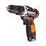 Шуруповерт  WORX WX128.3 12V, щеточный, с 2xАКБ 2 А/ч и ЗУ + кейс