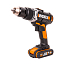 Дрель-шуруповерт  WORX WX372, 20V, ударная, бесщеточная, с 2xАКБ 2 А/ч и ЗУ + кейс
