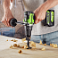 Дрель-шуруповерт Greenworks GD24DD140, 24V, ударная, бесщеточная, 4 А/ч АКБ и 2А ЗУ